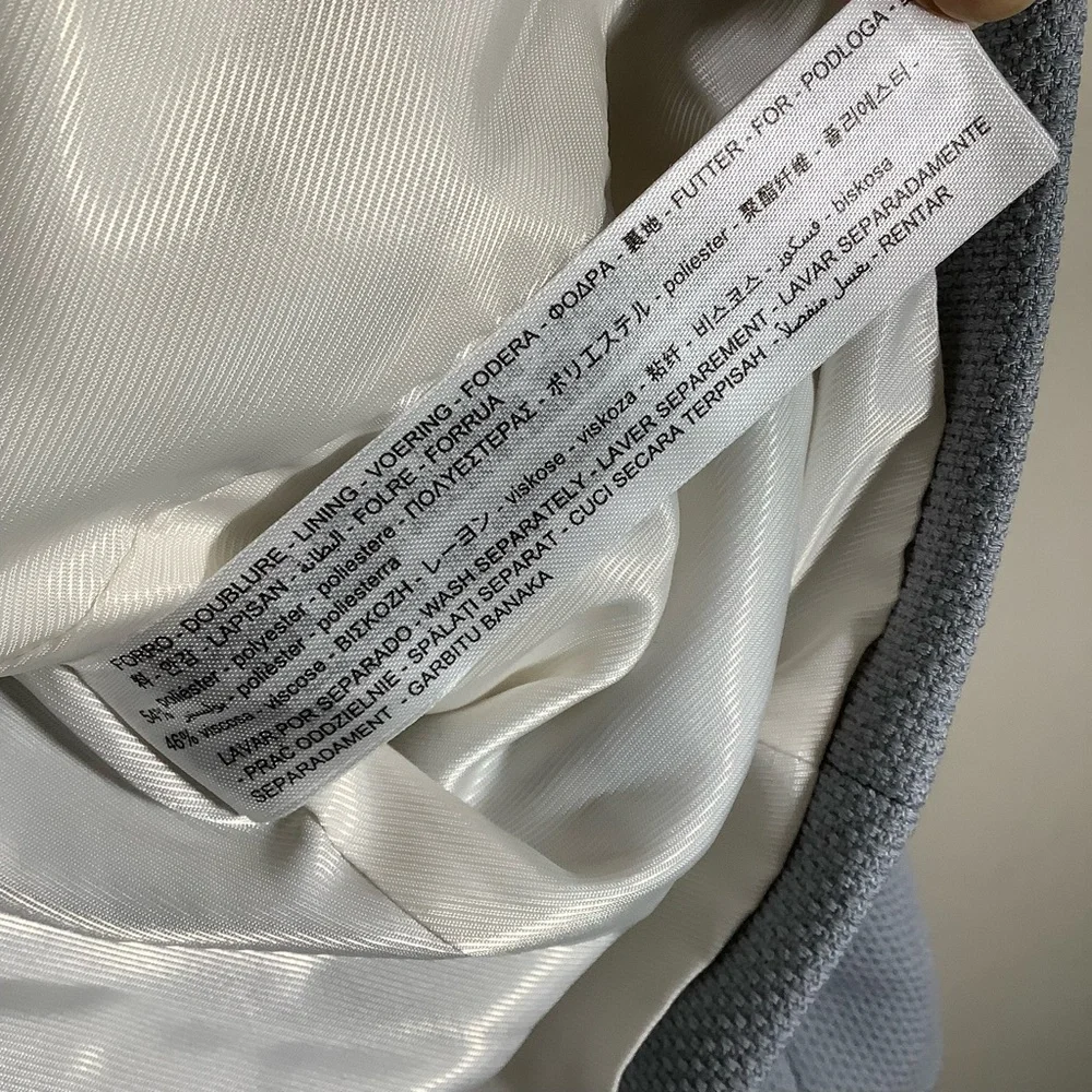 Zara Grey Six Button Fitted Blazer